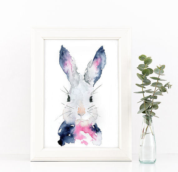 Bunny Watercolor Art Print