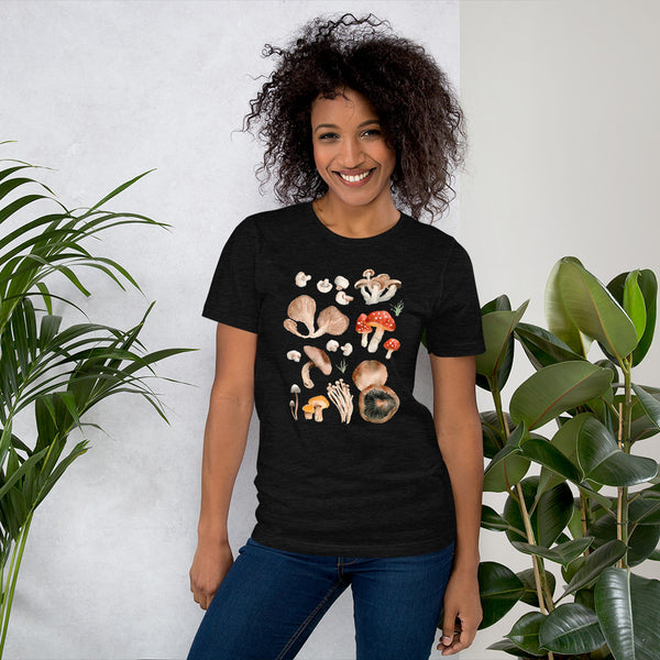 Mushroom Variety Unisex Adult Short Sleeve Tee