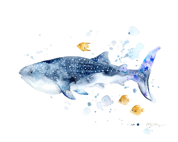 Whale Shark Watercolor Art Print