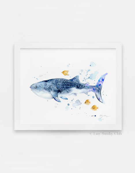 Whale Shark Watercolor Art Print