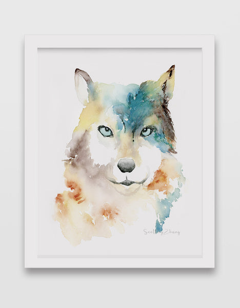 Wild Wolf Watercolor Art Print